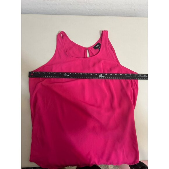 Mossimo Sz XL Hi Low Tank Top Hot Pink Sheer - Picture 8 of 8
